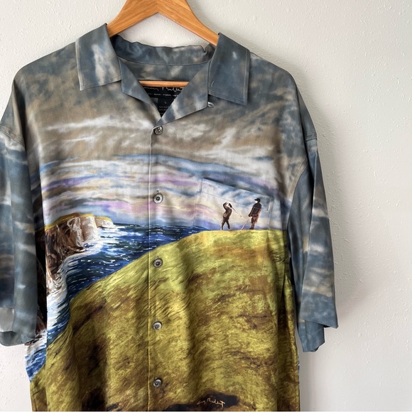 Guy Buffet Silk Golf Button Front Shirt Size Large - Picture 8 of 10